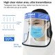 Masque de protection facial anti-buée anti-buée anti-éclaboussures anti-salive avec bande élastique.