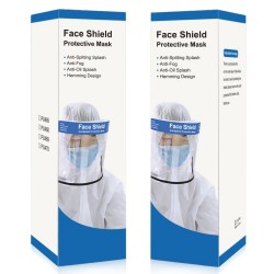 Masque de protection facial anti-buée anti-buée anti-éclaboussures anti-salive avec bande élastique.